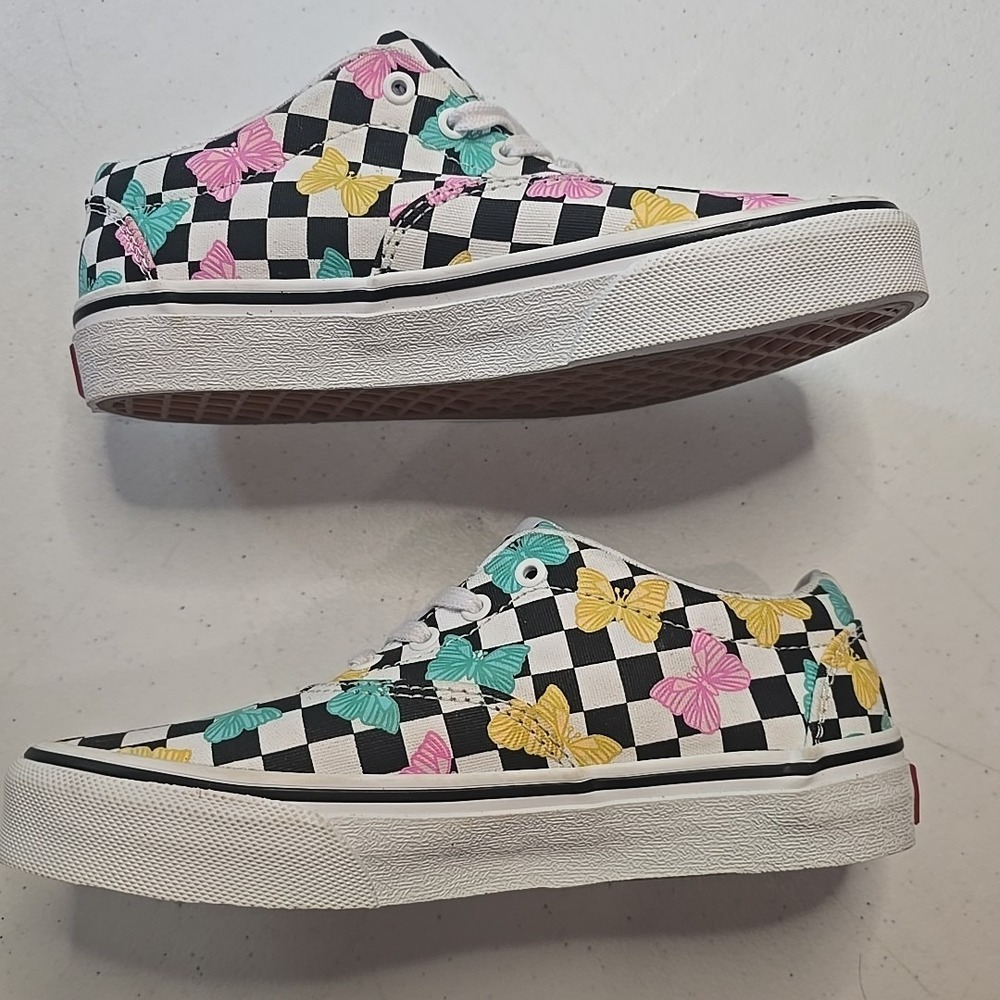 Vans Off the Wall Butterfly Checked Pattern‎ 721356 Missy Shoes Size 1.5 - Picture 3 of 7